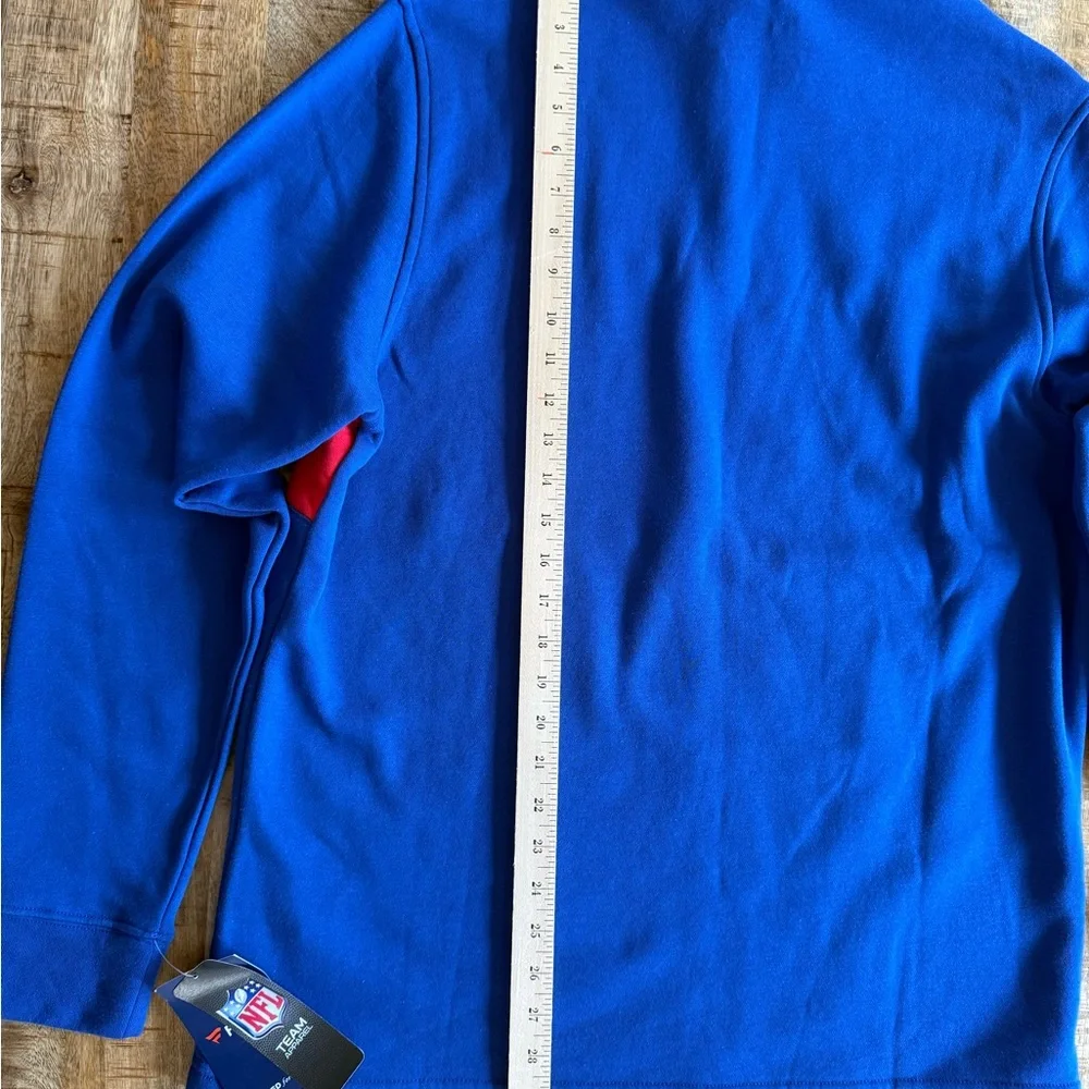 NFL New York Giants NY Fanatics - Quarter Zip Pullover Red Blue Size Large NWT